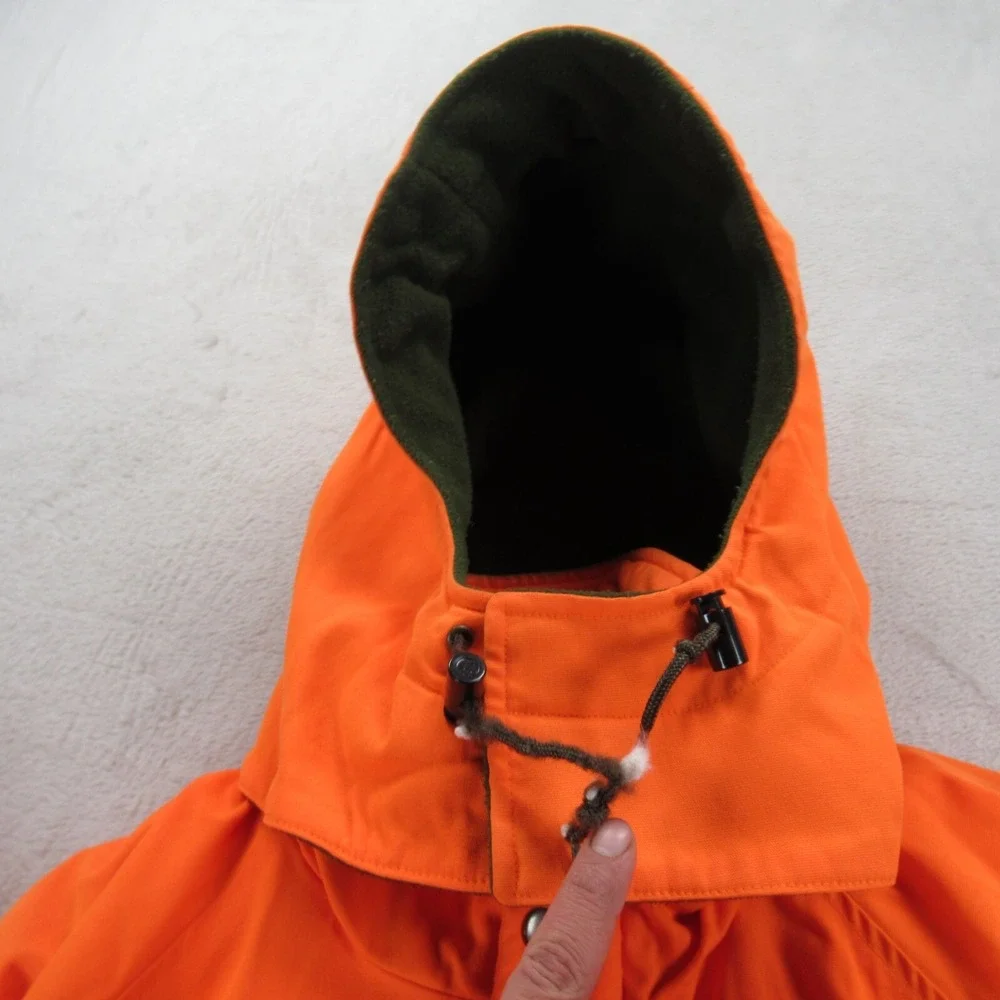 Cabelas Jacket Mens Large Orange Waterproof Insulated Hunting Outdoor VTG 90s